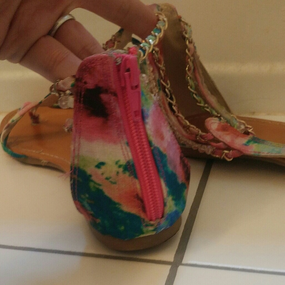 Multi Colored Gladiator Sandals - image 3